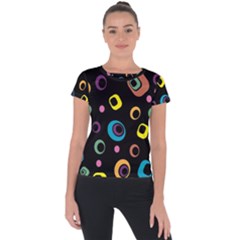 Abstract Background Retro Short Sleeve Sports Top 
