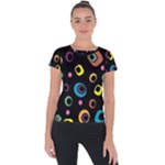 Abstract Background Retro Short Sleeve Sports Top 