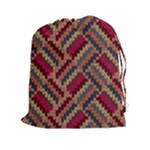 Red knitting pattern Drawstring Pouch (XXL)
