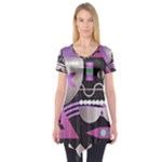 Background Abstract Geometric Short Sleeve Tunic 