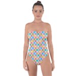 Seamless Pattern Background Abstract Tie Back One Piece Swimsuit