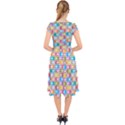 Seamless Pattern Background Abstract Cap Sleeve Front Wrap Midi Dress View2