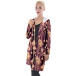 Illustrations Seamless Pattern Hooded Pocket Cardigan