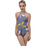 Background Abstract Non Seamless Go with the Flow One Piece Swimsuit