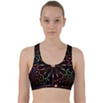 Fractal Colorful Pattern Texture Back Weave Sports Bra