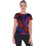 Fractal Abstract Pattern Circles Short Sleeve Sports Top 