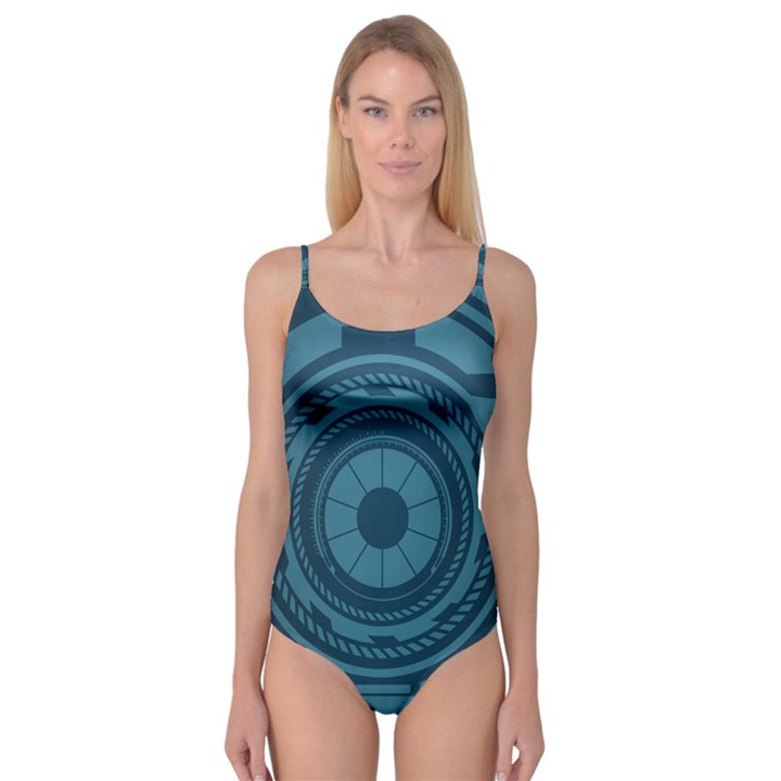 Technology Background Binary Camisole Leotard 