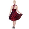 Red Abstract Fractal Background Halter Party Swing Dress  View2
