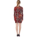 Fractal Rendering Pattern Abstract V-neck Bodycon Long Sleeve Dress View2