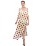 Illustration Abstract Pattern Polka Dot Maxi Chiffon Cover Up Dress