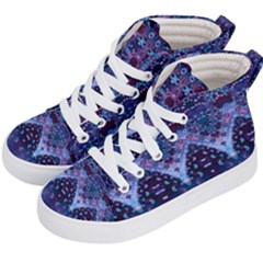 Blue Elegance Elaborate Fractal Fashion Kids  Hi-top Skate Sneakers