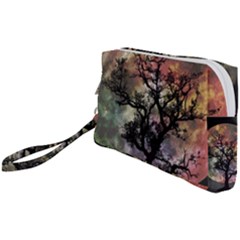 Full Moon Silhouette Tree Night Wristlet Pouch Bag (small)