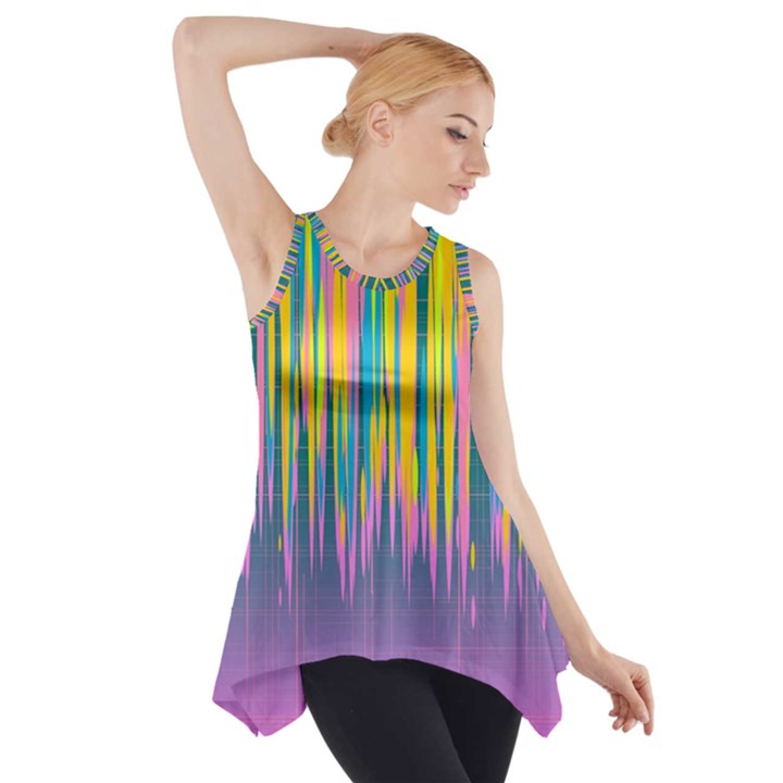 Background Colorful Texture Bright Side Drop Tank Tunic