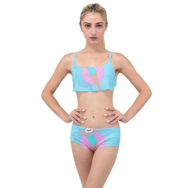 Lady in the pool Layered Top Bikini Set