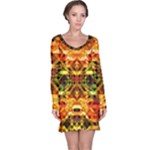 Mosaic Structure Grain Mode Long Sleeve Nightdress