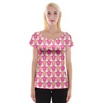 Sakura Flower Pattern Cap Sleeve Top