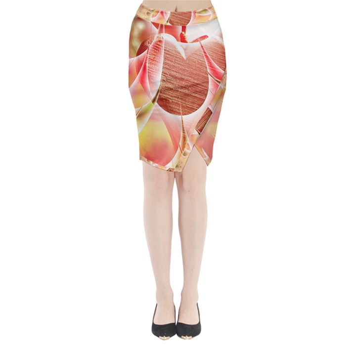 Background Floral Pattern Structure Midi Wrap Pencil Skirt