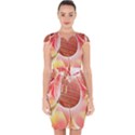 Background Floral Pattern Structure Capsleeve Drawstring Dress  View1