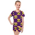 Burger Pattern Kids  Mesh Tee and Shorts Set View1