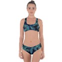 Palms Pattern Design Criss Cross Bikini Set View1