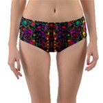 ABSTRACT-A-7 Reversible Mid-Waist Bikini Bottoms