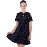 Background Abstract Texture Color Short Sleeve Shoulder Cut Out Dress 