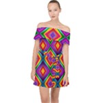 ABSTRACT-B-1 Off Shoulder Chiffon Dress