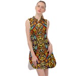 Abstract 26 Sleeveless Shirt Dress