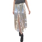 String Of Lights Christmas Festive Party Velour Split Maxi Skirt