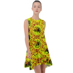 Cut Glass Beads Frill Swing Dress
