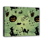 Funny Halloween Pattern With Witch, Cat And Pumpkin Canvas 14 x 11 (Stretched) Funny Halloween Pattern With Witch, Cat And Pumpkin Canvas 14 x 11 (Stretched)