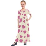 Flat Love Symbol Pattern Kids  Quarter Sleeve Maxi Dress