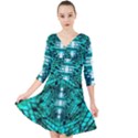 Texture Building Structure Pattern Quarter Sleeve Front Wrap Dress View1