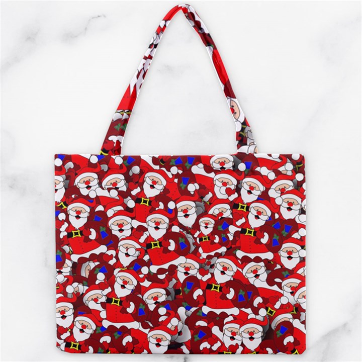 Nicholas Santa Christmas Pattern Mini Tote Bag