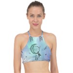 Dreamcatcher With Moon And Feathers Racer Front Bikini Top