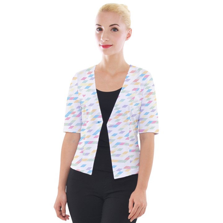 Texture Background Pastel Box Cropped Button Cardigan