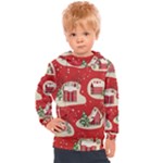 Christmas New Year Seamless Pattern Kids  Hooded Pullover