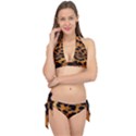 Leopard Skin Pattern Background Tie It Up Bikini Set View1