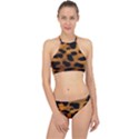 Leopard Skin Pattern Background Racer Front Bikini Set View1