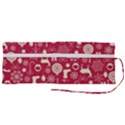 Christmas Pattern Background Roll Up Canvas Pencil Holder (M) View2