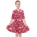 Christmas Pattern Background Kids  All Frills Chiffon Dress