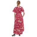 Christmas Pattern Background Front Wrap High Low Dress View2