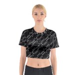 Black And White Ethnic Geometric Pattern Cotton Crop Top