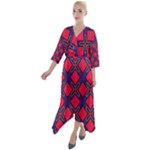 DF Wyonna Wanlay Quarter Sleeve Wrap Front Maxi Dress