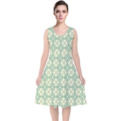 Df Codenoors Zimber V-neck Midi Sleeveless Dress 