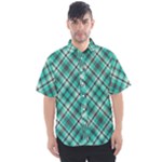 Tartan Scotland Seamless Plaid Pattern Vintage Check Color Square Geometric Texture Men s Short Sleeve Shirt