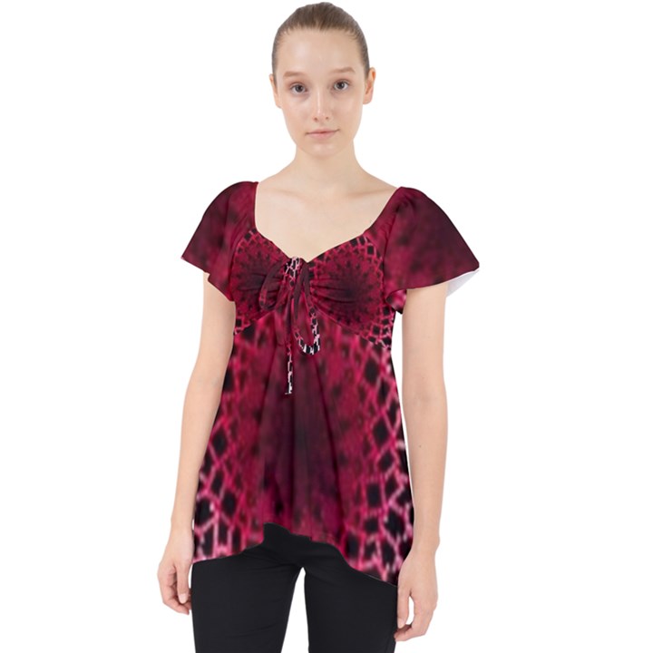 Gradient Spirograph Lace Front Dolly Top
