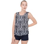 Overlay Transparent Pattern Bubble Hem Chiffon Tank Top