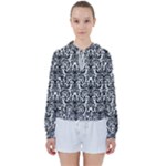 Overlay Transparent Pattern Women s Tie Up Sweat
