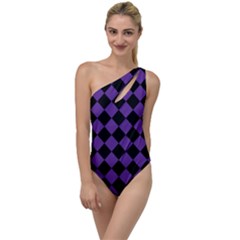 Block Fiesta Black And Imperial Purple To One Side Swimsuit